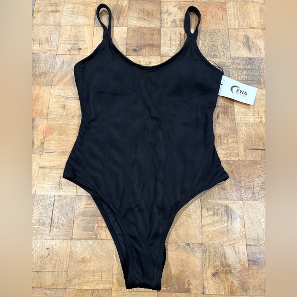 ZYIA Other - ZYIA Black Ribbed One-Piece Swimsuit